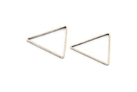 Silver Triangle Charm, 50 Antique Silver Plated Brass Triangle Charms (24x0.6x0.9mm) D0065 H0645