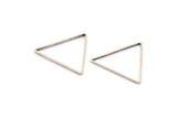 Silver Triangle Charm, 50 Antique Silver Plated Brass Triangle Charms (24x0.6x0.9mm) D0065 H0645
