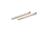 Tiny Necklace Bar, 12 Antique Silver Plated Brass Bars With 1 Hole, Necklace, Earring Findings (2x30mm) BS 1751 H0676