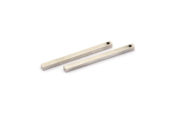 Tiny Necklace Bar, 12 Antique Silver Plated Brass Bars With 1 Hole, Necklace, Earring Findings (2x30mm) BS 1751 H0676