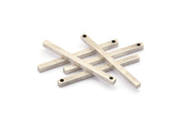 Tiny Necklace Bar, 12 Antique Silver Plated Brass Bars With 1 Hole, Necklace, Earring Findings (2x30mm) BS 1751 H0676
