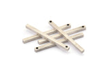 Tiny Necklace Bar, 12 Antique Silver Plated Brass Bars With 1 Hole, Necklace, Earring Findings (2x30mm) BS 1751 H0676