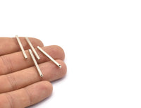 Tiny Necklace Bar, 12 Antique Silver Plated Brass Bars With 1 Hole, Necklace, Earring Findings (2x30mm) BS 1751 H0676
