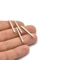 Tiny Necklace Bar, 12 Antique Silver Plated Brass Bars With 1 Hole, Necklace, Earring Findings (2x30mm) BS 1751 H0676