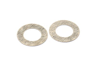 Silver Circle Charm, 4 Antique Silver Plated Brass Textured Circle Charms With 1 Hole, Earrings, Findings (35x0.60mm) D0823 H0755