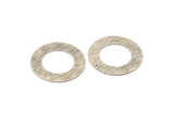 Silver Circle Charm, 4 Antique Silver Plated Brass Textured Circle Charms With 1 Hole, Earrings, Findings (35x0.60mm) D0823 H0755