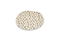 Silver Round Charm, 4 Antique Silver Plated Brass Textured Round Stamping Blanks With 1 Hole, Earrings, Pendants, (29x28x0.60mm) D0826 H0764