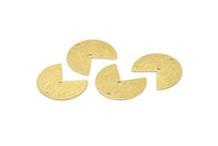 Brass Geometric Charm, 24 Textured Raw Brass Pizza Slice Charms With 2 Holes, Pendants, Connectors (20x17x0.50mm) D1090