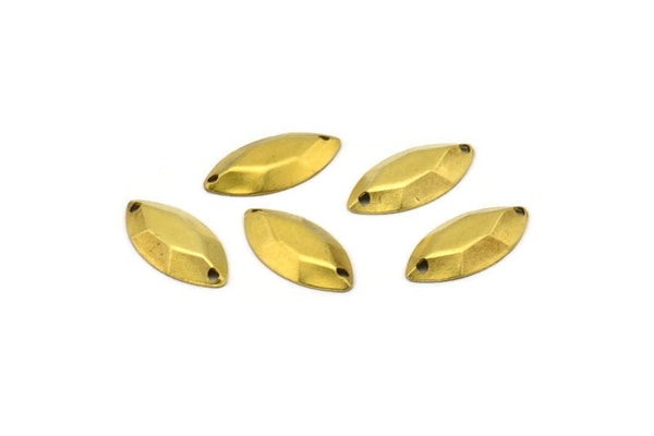 Brass Marquise Connector, 50 Raw Brass Marquise With 2 Holes Connectors ,findings (17x8mm) A0546