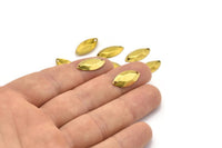 Brass Marquise Connector, 50 Raw Brass Marquise With 2 Holes Connectors ,findings (17x8mm) A0546