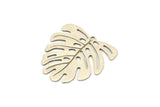 Silver Monstera Charm, 12 Antique Silver Plated Monstera Leaf Charms With 1 Loop, Pendants, Earrings, Findings (21x22x0.5mm) D0706 H0791