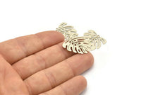 Silver Monstera Charm, 12 Antique Silver Plated Monstera Leaf Charms With 1 Loop, Pendants, Earrings, Findings (21x22x0.5mm) D0706 H0791