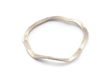 Silver Circle Charm, 12 Antique Silver Plated Brass Wavy Circle Charms Without Hole, Earrings, Findings (29x28x0.60mm) D0718 H0824