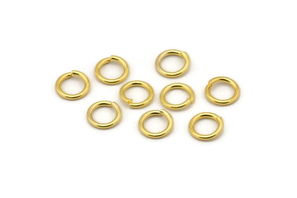 Gold Jump Ring, 100 Gold Tone Brass Jump Rings (8x1.2mm) A1057