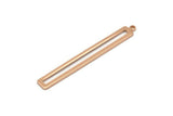 Rose Gold Stick Charm, 2 Rose Gold Plated Brass Stick Charms With 1 Loop, Findings, Earrings (53x6x1.2mm) D1159 Q0890