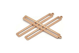 Rose Gold Stick Charm, 2 Rose Gold Plated Brass Stick Charms With 1 Loop, Findings, Earrings (53x6x1.2mm) D1159 Q0890