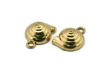 5 Vintage Golden Plastic Snail Beads 25x18 Mm B-16