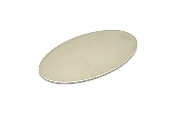 Steel Oval Blank, 10 Stainless  Steel Oval Stamping Blanks (35x19x0.60mm) M02461