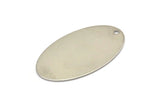 Steel Oval Charm, 10 Stainless  Steel Oval Charms With 1 Hole, Stamping Blanks (35x19x0.60mm) M02462