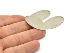 Steel Oval Charm, 10 Stainless  Steel Oval Charms With 1 Hole, Stamping Blanks (35x19x0.60mm) M02462