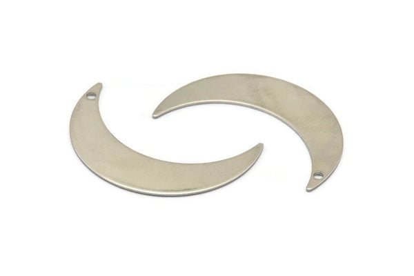 Çelik Ay Tılsımı, 1 Delikli 12 Paslanmaz Çelik Ay Tılsımı, Hilal Ay (35x9x0,60 mm) M02458