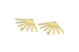 Brass Sun Charm, 12 Raw Brass Sun Charms With 1 Hole And 1 Loop (24x17x0.80mm) M02446