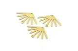 Brass Sun Charm, 12 Raw Brass Sun Charms With 1 Hole And 1 Loop (24x17x0.80mm) M02446