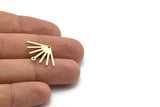Brass Sun Charm, 12 Raw Brass Sun Charms With 1 Hole And 1 Loop (24x17x0.80mm) M02446