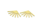 Brass Sun Blank, 12 Textured Raw Brass Sun Blanks, Findings (24x16x0.80mm) M02447