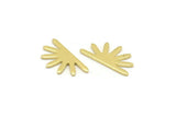 Brass Sun Blank, 24 Raw Brass Sun Blanks, Findings, Connectors (8x15x0.80mm) M02399