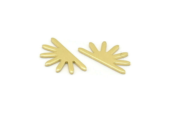 Brass Sun Blank, 24 Raw Brass Sun Blanks, Findings, Connectors (8x15x0.80mm) M02399