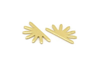 Brass Sun Blank, 24 Raw Brass Sun Blanks, Findings, Connectors (8x15x0.80mm) M02399