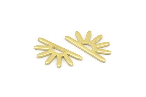 Brass Sun Blank, 24 Raw Brass Sun Blanks, Findings, Connectors (8x15x0.80mm) M02400