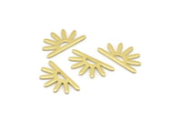 Brass Sun Blank, 24 Raw Brass Sun Blanks, Findings, Connectors (8x15x0.80mm) M02400