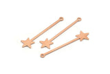 Copper Star Charm, 24 Raw Copper Star Charms With 1 Loop (40x9x0.80mm) M02455