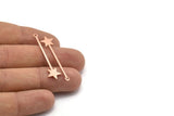 Copper Star Charm, 24 Raw Copper Star Charms With 1 Loop (40x9x0.80mm) M02455