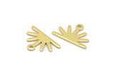 Brass Sun Charm, 24 Raw Brass Sun Charms With 1 Loop (10x15x0.80mm) M02402