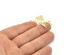 Brass Sun Charm, 24 Raw Brass Sun Charms With 1 Loop (10x15x0.80mm) M02402