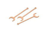 Copper Moon Charm, 24 Raw Copper Crescent Charms With 1 Loop (40x9x0.80mm) M02456