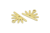 Brass Sun Charm, 24 Raw Brass Sun Charms With 1 Loop And 1 Hole (10x15x0.80mm) M02406