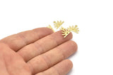 Brass Sun Charm, 24 Raw Brass Sun Charms With 1 Loop And 1 Hole (10x15x0.80mm) M02406