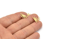 Brass Sun Blank, 24 Textured Raw Brass Sun Blanks, Findings, Connectors (8x15x0.80mm) M02407