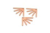 Copper Sun Charm, 12 Raw Copper Sun Charms With 1 Hole (18x13x0.80mm) M02437