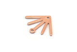 Copper Sun Charm, 12 Raw Copper Sun Charms With 1 Hole And 1 Loop (18x15x0.80mm) M02438