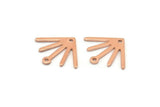 Copper Sun Charm, 12 Raw Copper Sun Charms With 1 Hole And 1 Loop (18x15x0.80mm) M02438