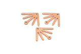 Copper Sun Charm, 12 Raw Copper Sun Charms With 1 Hole And 1 Loop (18x15x0.80mm) M02438