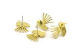 Pirinç Kuş Küpe, 4 Ham Pirinç Kuş Küpe (20x15x1,5 mm) N1688