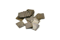 Brass Square Charm, 100 Antique Brass Square Charms (9mm) Pen157 K121