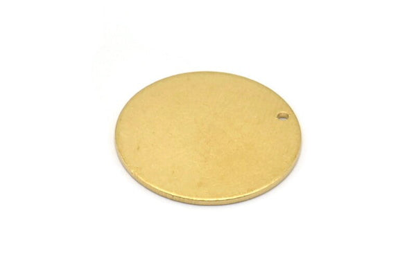 Big Round Stamping Blank, 8 Raw Brass 25mm Stamping Tags , 18 Gauge  B0106