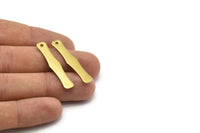 1 Hole Brass Bar, 12 Raw Brass Rectangle Stamping Blank With 1 Hole, Pendant (7.3x36x0.8mm) A0908